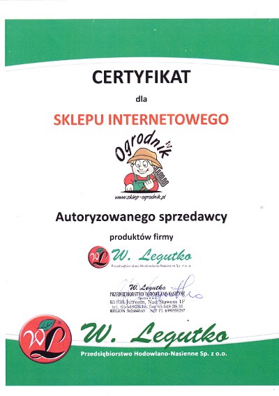 certyfikat W. Legutko dla sklep-ogrodnik.pl