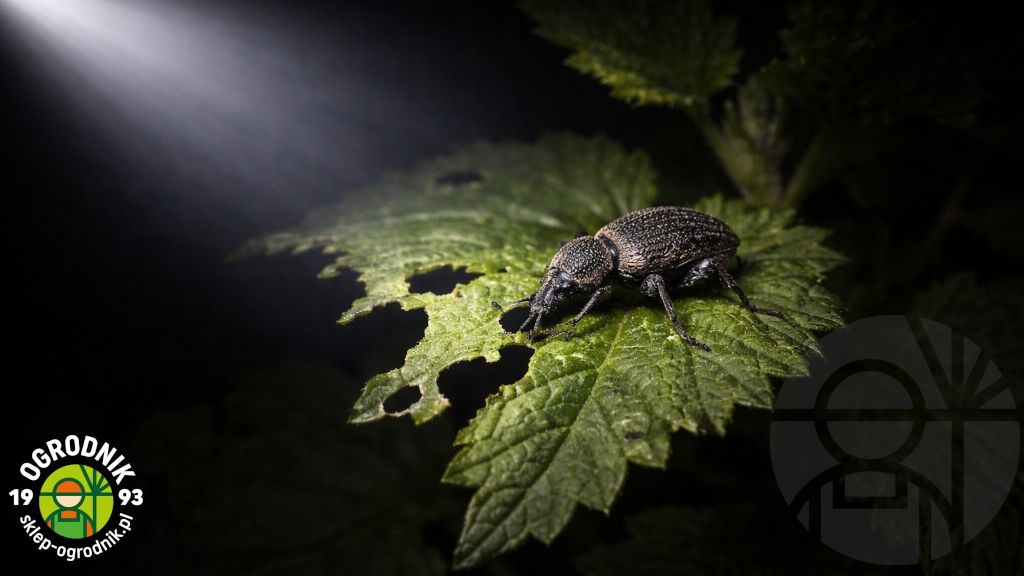 opuchlak żerujący nocą na roślinie