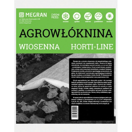 AGROWŁÓKNINA BIAŁA WIOSENNA HORTI-LINE 16g 2,1x10m - MEGRAN - Produkt Polski