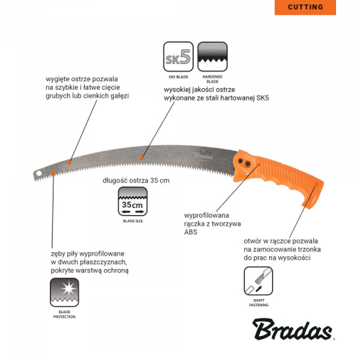 Piła Bradas KT-V1405/3 wyglad z opisami