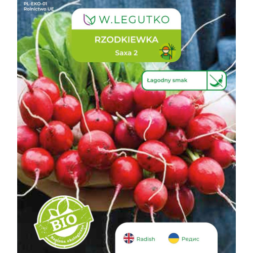 BIO RZODKIEWKA SAXA 2 oprzycięte opakowanie