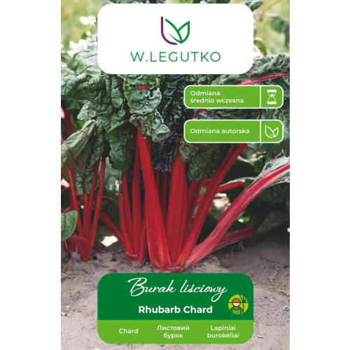 Burak liściowy Rhubarb Chard nowe opakowanie przód prrzycięte
