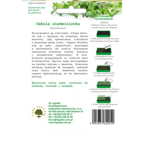 CEBULA SIEDMIOLATKA 4g - Microgreens - W. LEGUTKO